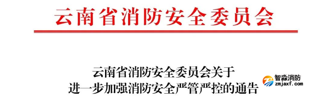 云南省消防安全委员会关于进一步加强消防安全严管严控的通告